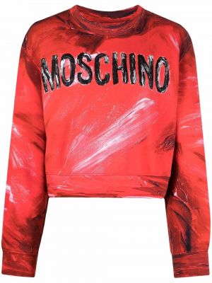 Trykt sweatshirt Moschino rød