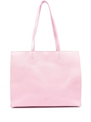 Kožna shopper torbica Patrizia Pepe ružičasta