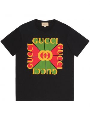 T-shirt con stampa Gucci nero