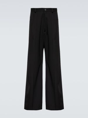 Spodnie klasyczne wełniane relaxed fit Balenciaga czarne