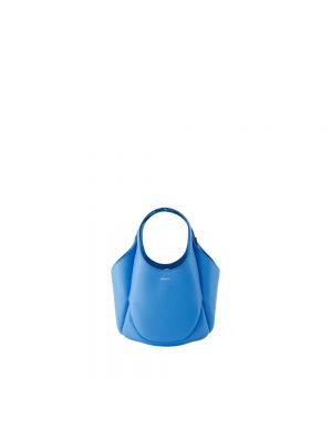 Leder shopper handtasche mit taschen Coperni blau