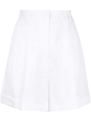 Плисирани ленени шорти Michael Kors Collection бяло