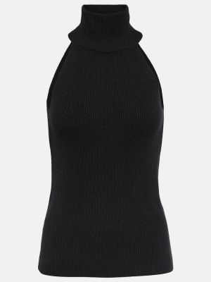 Kašmira džemperis ar augstu apkakli Lisa Yang melns