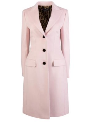 Розовое шерстяное пальто Dolce & Gabbana