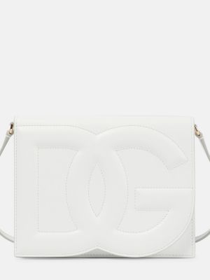 Bolsa de hombro de cuero Dolce&gabbana blanco