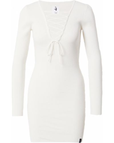 Плетена плетена рокля Viervier бяло