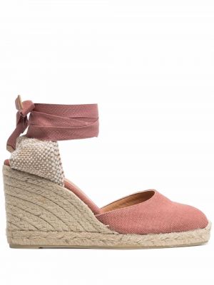 Blonder kile snøring espadrillos Castañer rosa