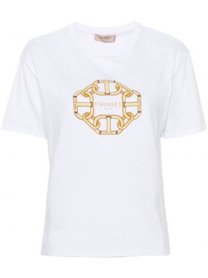 T-shirt en coton à imprimé Twinset blanc
