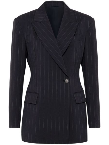 Gestreifter langer blazer Brunello Cucinelli blau