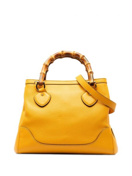 Τσάντα μπαμπού Gucci Pre-owned κίτρινο