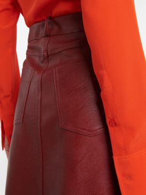 Kožená sukňa z ekologickej kože Stella Mccartney červená
