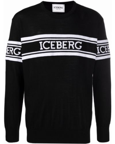 Jersey con bordado de tela jersey Iceberg negro