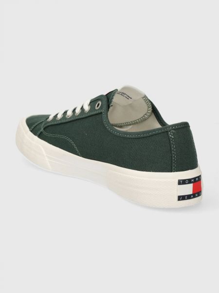 Pantofi cu șireturi din dantelă Tommy Jeans verde