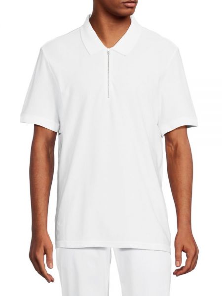 Сетчатая рубашка-поло на молнии Club Monaco белый
