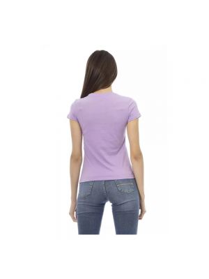 Camiseta de algodón manga corta Trussardi violeta