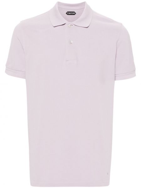 Tricou polo din bumbac Tom Ford violet