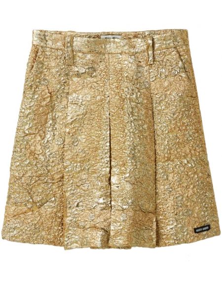 Žakárové mini sukně Miu Miu zlaté