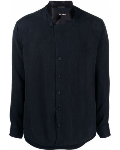 Marškiniai su stovinčia apykakle Giorgio Armani mėlyna