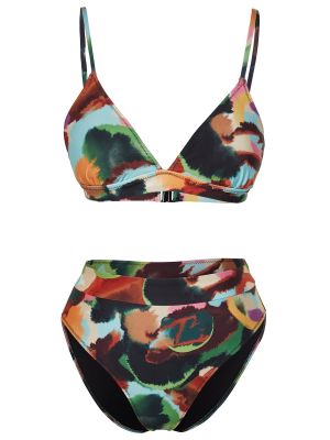 Bikini cu talie înaltă cu imprimeu abstract Trendyol