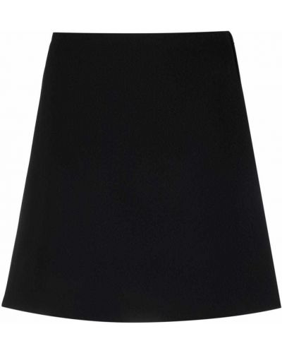 Falda de cintura alta de raso Versace negro