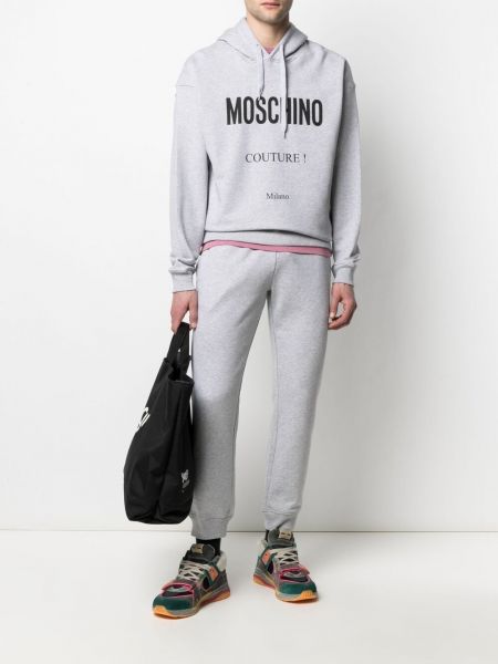 Pantalones de chándal con estampado Moschino gris