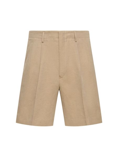 Pantalones cortos de lino de algodón Loro Piana beige