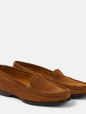 Loafers σουέντ The Row καφέ