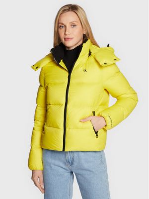 Pernata traper jakna Calvin Klein Jeans žuta