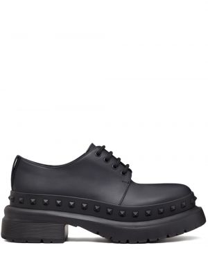 Кожени обувки в стил дерби Valentino Garavani черно