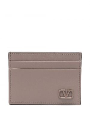 Kožená peňaženka Valentino Garavani sivá