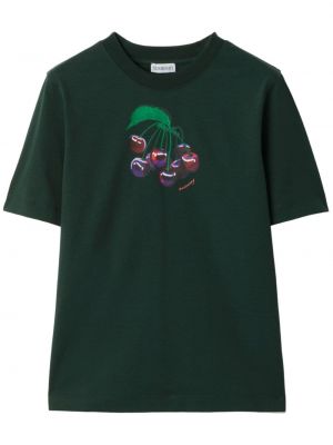 Kokvilnas t-krekls Burberry zaļš