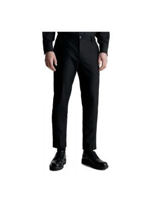 Pantalones chinos de lana de cachemir con estampado de cachemira Calvin Klein negro