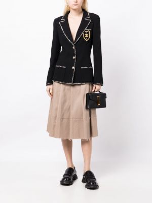 Woll blazer mit stickerei Chanel Pre-owned schwarz