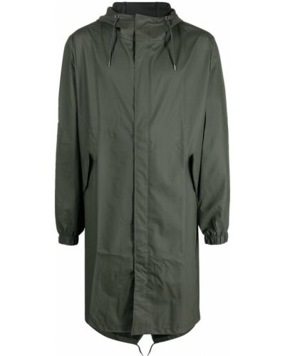 Παλτό με κουκούλα Rains πράσινο