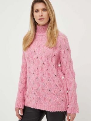 Gyapjú pulóver Custommade rózsaszín