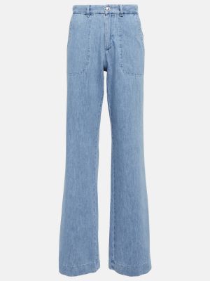 Straight fit džíny s vysokým pasem relaxed fit A.p.c. modré