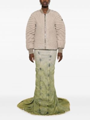 Spalvų gradiento rašto džinsinis sijonas Moncler + Rick Owens žalia
