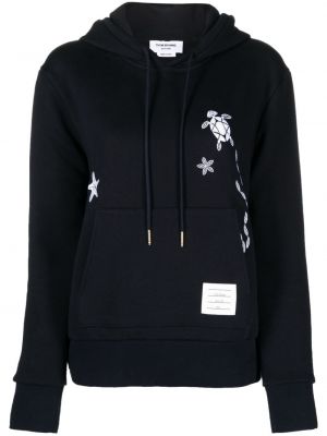 Pamučna hoodie s kapuljačom s vezom Thom Browne