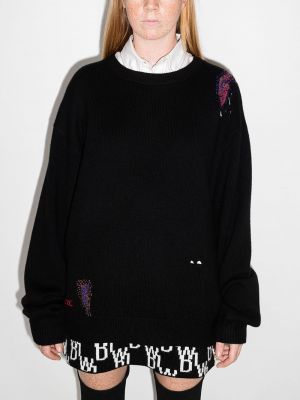 Sweter z okrągłym dekoltem 032c czarny