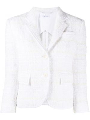 Tweed lang blazer Thom Browne hvit