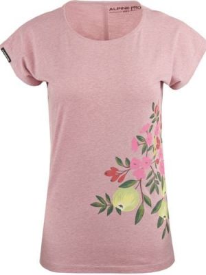 Kvetinové tričko Alpine Pro ružová