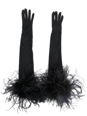 Handschuh mit federn Oseree schwarz