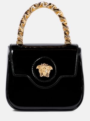 Кожаная сумка Versace черная