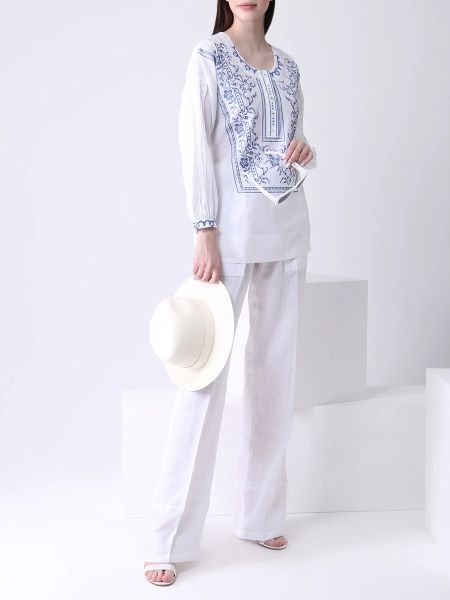Блузка с вышивкой High белая