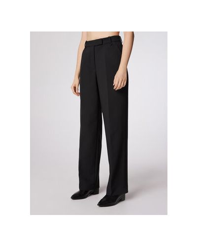 Simple Pantaloni din material SPD504-01 Negru Relaxed Fit