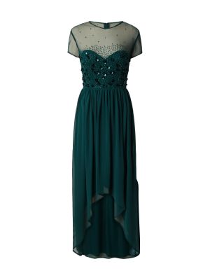 Večernja haljina s biserima s čipkom Lace & Beads zelena