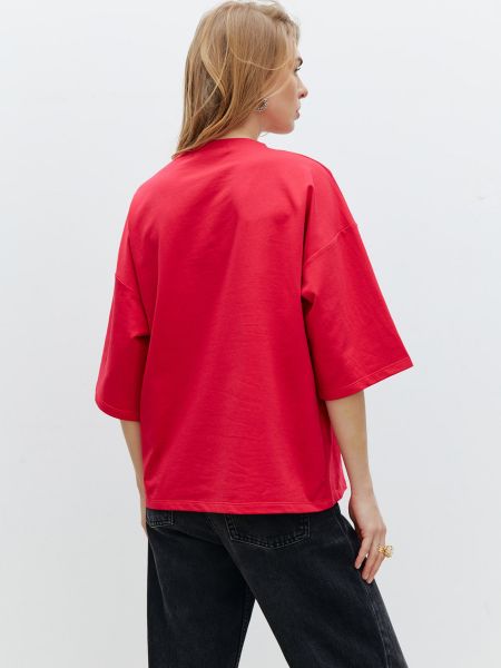 Хлопковая футболка Ricamare красная