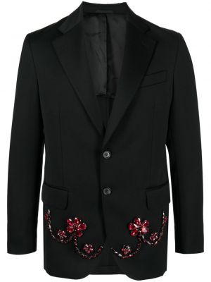 Křišťálové květinové sako s výšivkou Simone Rocha černé