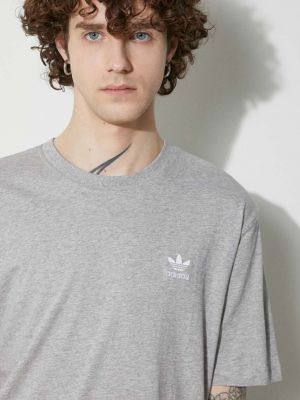Pamučna majica s melange uzorkom Adidas Originals siva