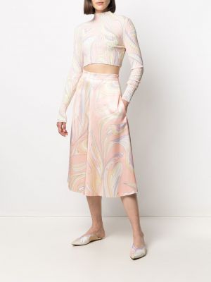 Falda midi con estampado Emilio Pucci rosa